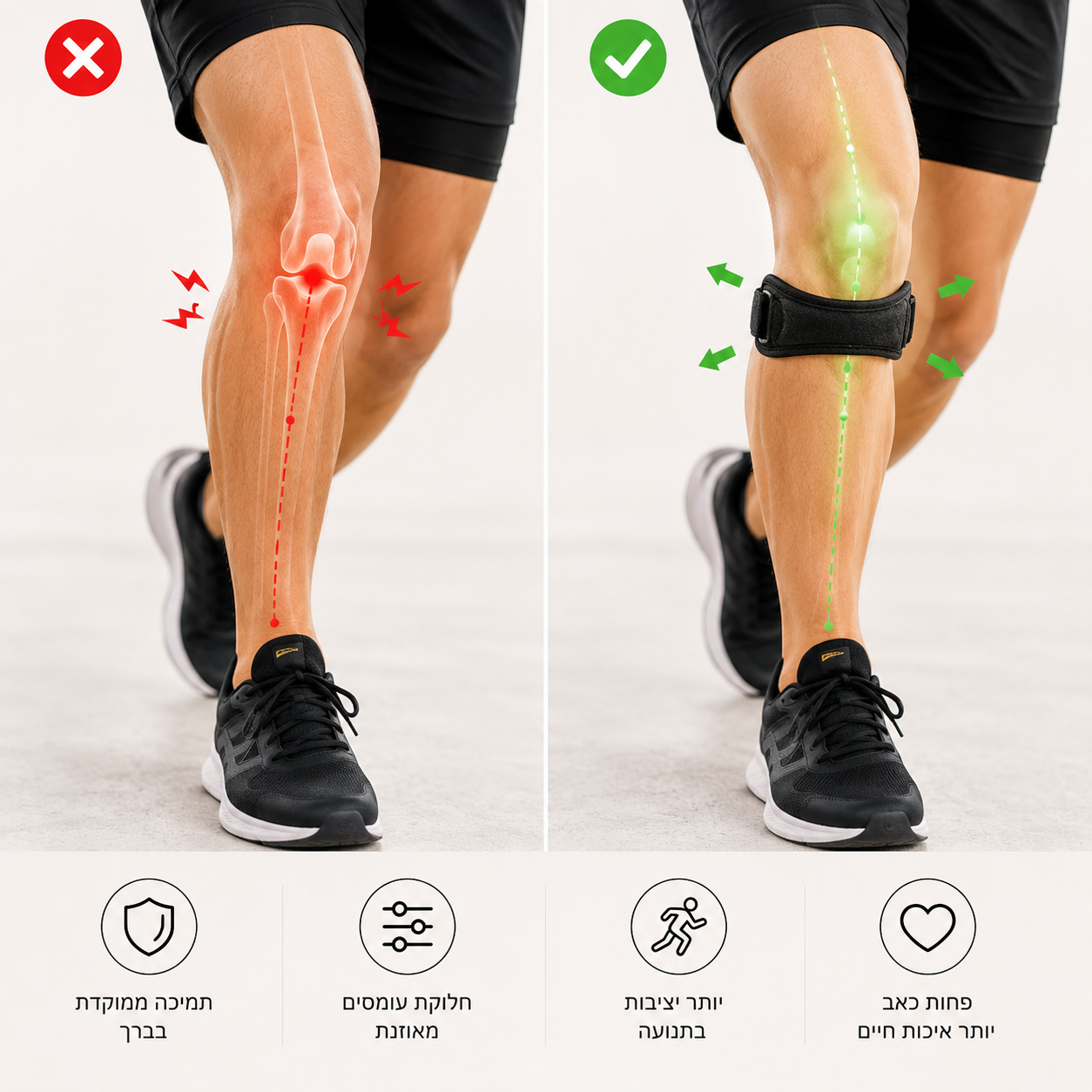 KneeRelief Strap™ – תומך ברך מתקדם