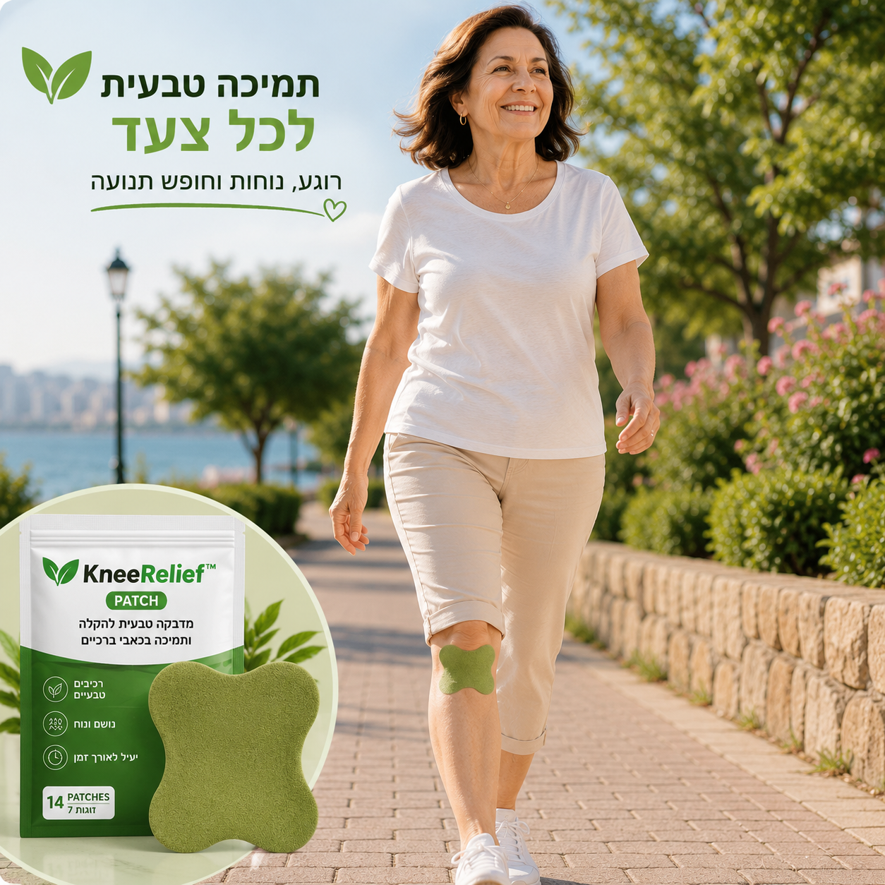 KneeRelief Patch™ – טכנולוגיית הקלה מתקדמת