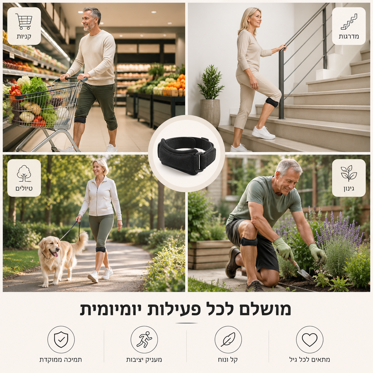 KneeRelief Strap™ – תומך ברך מתקדם