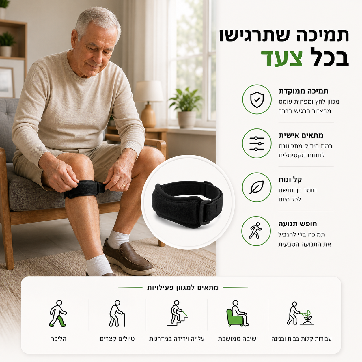 KneeRelief Strap™ – תומך ברך מתקדם